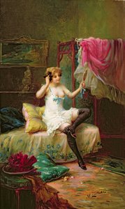 Une fille regardant dans un miroir